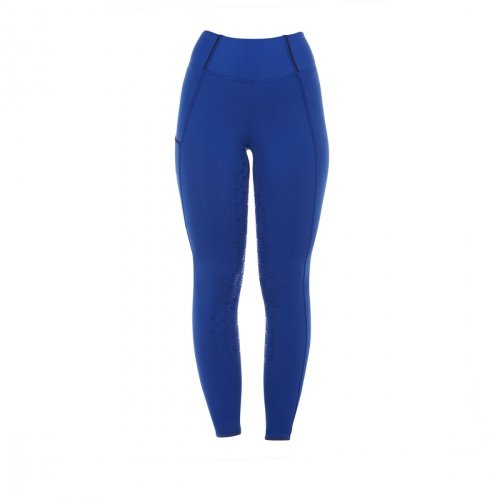 Legginsy damskie zimowe Classic Fleece Lining Full Grip - EQUESTRO - blue