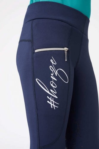 Legginsy młodzieżowe zimowe FEMKE - Horze - dark navy