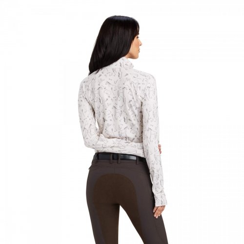Bluzka funkcyjna LOWELL damska - Ariat - sea salt tack print