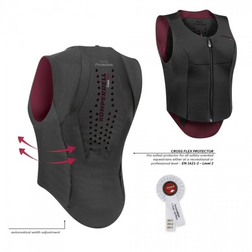 Kamizelka ochronna BALLISTIC FLEX FIT SLIM Cross 6.0 - Komperdell - czarny/bordowy