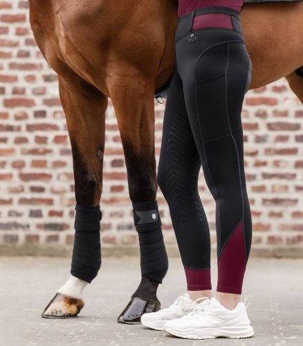 Legginsy damskie NOEMI ELT - Waldhausen  - black/ velvet red