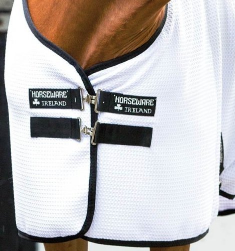 Derka osuszająca RAMBO Techni-Waffle Cooler - HORSEWARE - white/black
