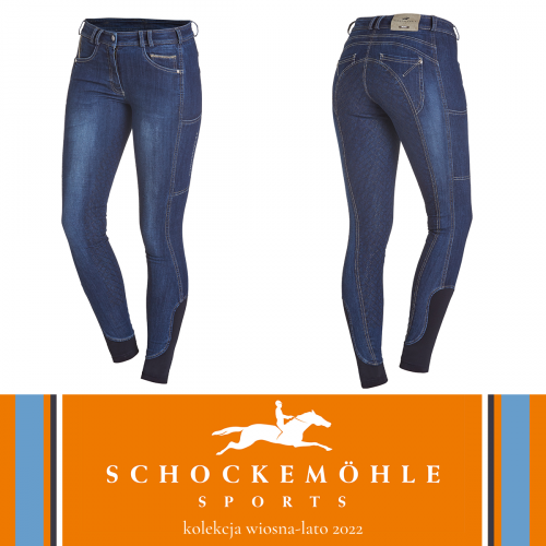 Bryczesy damskie DELIA FS SS22 - Schockemohle - jeans blue