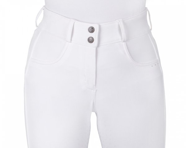 Bryczesy damskie z wysokim stanem KEA - QHP - white