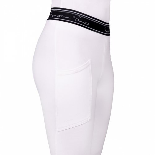 Legginsy jeździeckie młodzieżowe EDEN Competition Full Grip - QHP - white