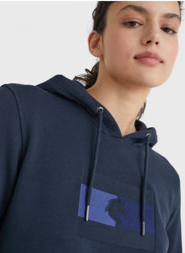 Bluza damska LOGO HOODY STYLE - Tommy Hilfiger Equestrian - desert sky