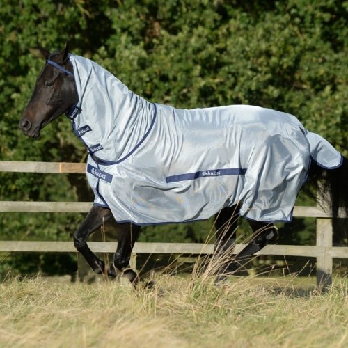 Derka siatkowa z nieodpinanym kołnierzem Buzz-Off Full Neck - Bucas - blue - PONY
