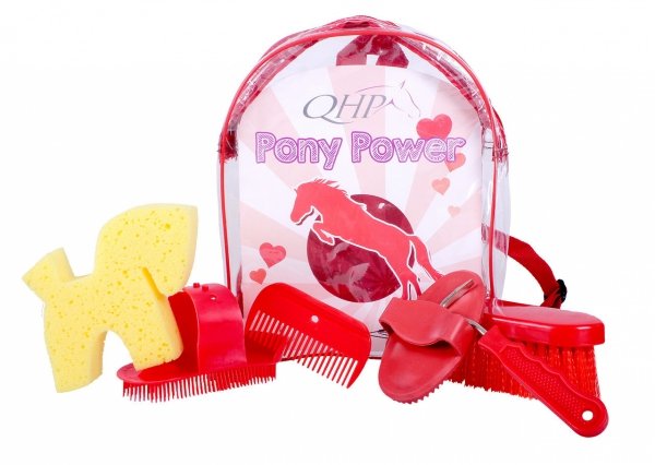 Plecak z zestawem szczotek PONY POWER - QHP