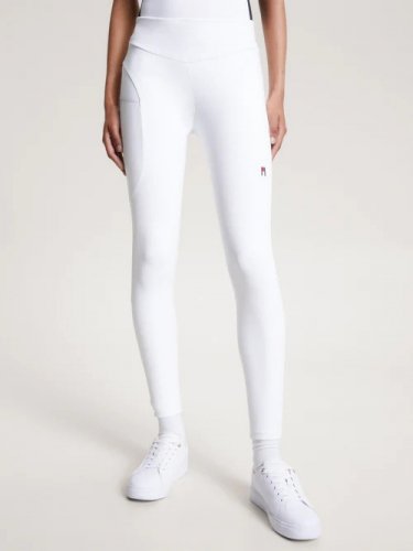 Legginsy damskie ELMIRA ALL-YEAR - Tommy Hilfiger Equestrian - optic white