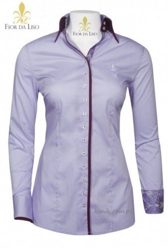Koszula EMANUELA II damska - FIOR DA LISO - lavender check