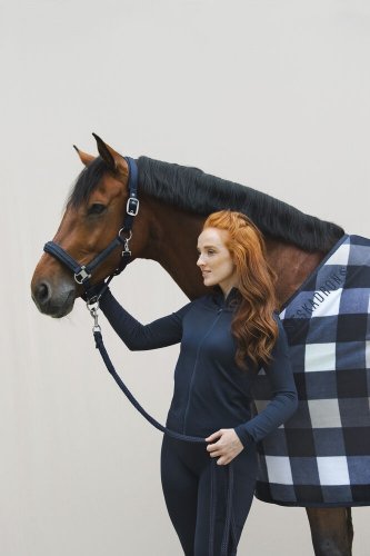 Derka polarowa FLEECE CHECK Classic Sports SS24 - Eskadron - navy/powder green/white/velvet taupe
