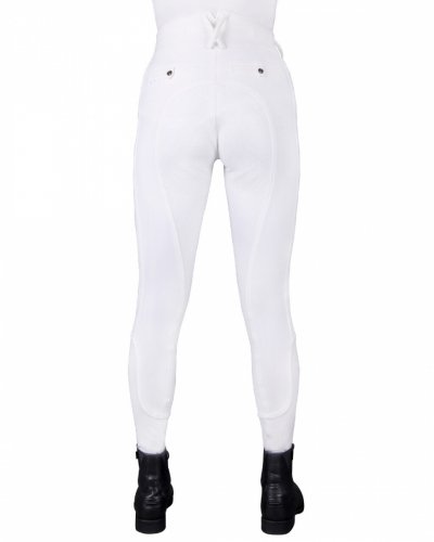 Bryczesy damskie z wysokim stanem KEA - QHP - white