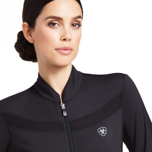 Bluzka damska ASCENT FULL ZIP - Ariat - black