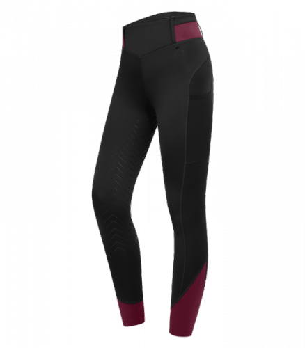 Legginsy młodzieżowe NOEMI ELT - Waldhausen  - black/ velvet red