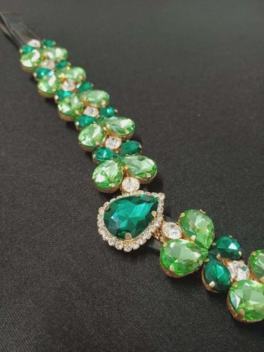 Naczółek Crystal - EQUESTRO - green ray