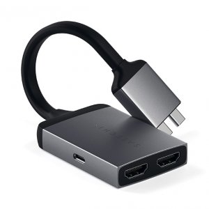 Satechi Dual HDMI 4K USB-C Adapter Space Gray