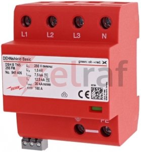 Ogranicznik przepięć Typ T1+T2 4P 12,5/50kA 1,5kV DEHNshield DSH B TNS 255 FM 941406