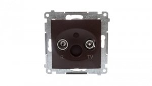 Simon 54 Gniazdo antenowe R/TV przelotowe brąz mat DAP10.01/46