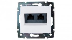 VALENA Gniazdo komputerowe podwójne RJ45 kat.5e UTP białe 774231