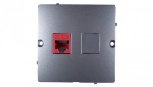 Simon Basic Gniazdo komputerowe pojedyncze RJ45 kat.5e stal inox BMF51.02/21