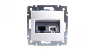 VALENA Gniazdo teleinformatyczne RJ11 RJ45 kat.6 UTP aluminium 770280