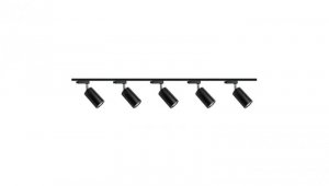 Zestaw 5x lampa PARMA Track 3F czarna z żarówką led gu10 PHILIPS 5W ciepła biała + szynoprzewód 2 x 2m kolor czarny