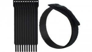 Opaski rzepowe 20x200 BTB Straps czarne /opakowanie 10szt./