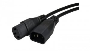 Przedłużacz zasilający 230V IEC320 C14/ C13 5m czarny