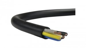Przewód prądowy H05VV-F / OWY 500V 5x1 warsztatowy czarny linka Elektrokabel /100m/