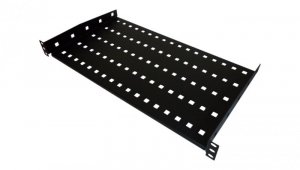 Półka stała 19 1U głęb. 280mm, czarna, 2 punkty mocowania SA-P-19-1U-280-2-C-02