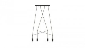 Nowodvorski lampa wisząca IMBRIA GU10 x 4 Stal lakierowana Przewód w oplocie Czarny ~220-230 V MAX: 35W