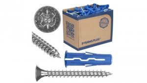 Kołki rozporowe uniwersalne UNO 8x32 z wkrętem z łbem stożkowym 5,0x60 100szt. RAWLPLUG