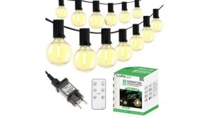 Girlanda Ogrodowa Zewnętrzna Łańcuch Świetlny 15,2m 30x LED Ozdobne Kuleczki 3000K + Pilot DOLLIS LUMILED