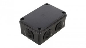Skrzynka hermetyczna IP65 Puszka instalacyjna 120x80x50mm bezhalogenowa czarna z dławikami PG21 S-BOX 206c