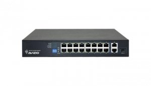 Niezarządzalny przełącznik (switch) 18xRJ45 - 16 portów RJ45 PoE+ 100Mb/s + 2 porty RJ45 Uplink 1Gb/s AVIZIO