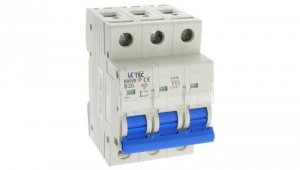 Wyłącznik instalacyjny nadprądowy nadmiarowoprądowy 3P 3M B 20A 6kA 490549 EBS9B