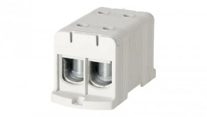 Blok rozdzielczy odgałęźny 2-polowy Al/Cu 35-240mm2 (max. 240mm2) na szynę TH35 szary FJ-E240/2 HEDO