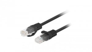 Patchcord UTP kat.5e kabel sieciowy LAN 2x RJ45 linka czarny 3m LANBERG