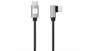 Kabel USB 2.0 USB-C na USB-C kątowy m/m 3A w oplocie ICOC MU2CC9-020-AL /2 m/