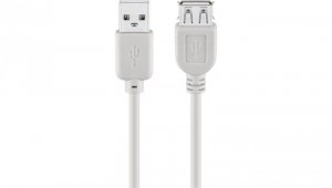 Przedłużacz USB 2.0 Hi-Speed, Szary - Długość kabla 5 m