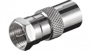 Adapter F: Wtyk F Gniazdo do kabla koncentrycznego - Połączenie, materiał obudowy cynk
