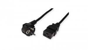 Kabel zasilający z uziemieniem ROLINE - IEC320-C19 16A, czarny, 2 m