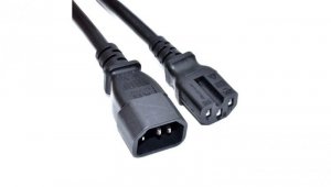 Kabel zasilający przedłużacz serwerowy Akyga AK-UP-05 CU 3x1mm² IEC C14 / IEC C15 1 m