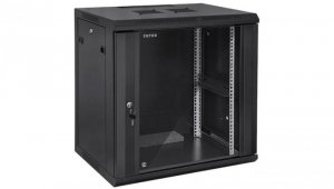 Szafa wisząca RACK 19 18U 600mm drzwi szklane czarna TOTEN
