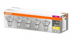 5PAK Żarówka LED GU10 4,3W = 50W 350lm 2700K Ciepła 36 OSRAM Base