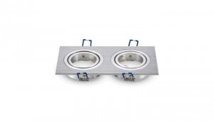 Oprawa punktowa Oczko 2xGU10 IP20 Kwadratowa Aluminiowa Szczotkowana 3608