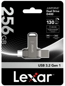 Pendrive Lexar Dual Drive D400 256GB USB-C/A 3.1 130MB/s