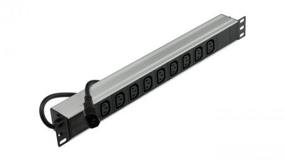 Listwa zasilająca RACK 19 cali 1U 9 gniazd C13 z wtykiem C14 NEKU /1,8m/