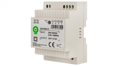 Zasilacz POS na szynę DIN 30W 12VDC 2,5A DIN30W12