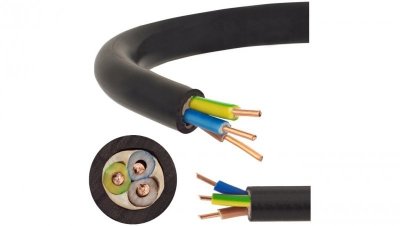 Kabel prądowy YKY 0,6/1kV 3x1,5 drut do ziemi Elektrokabel /50m/